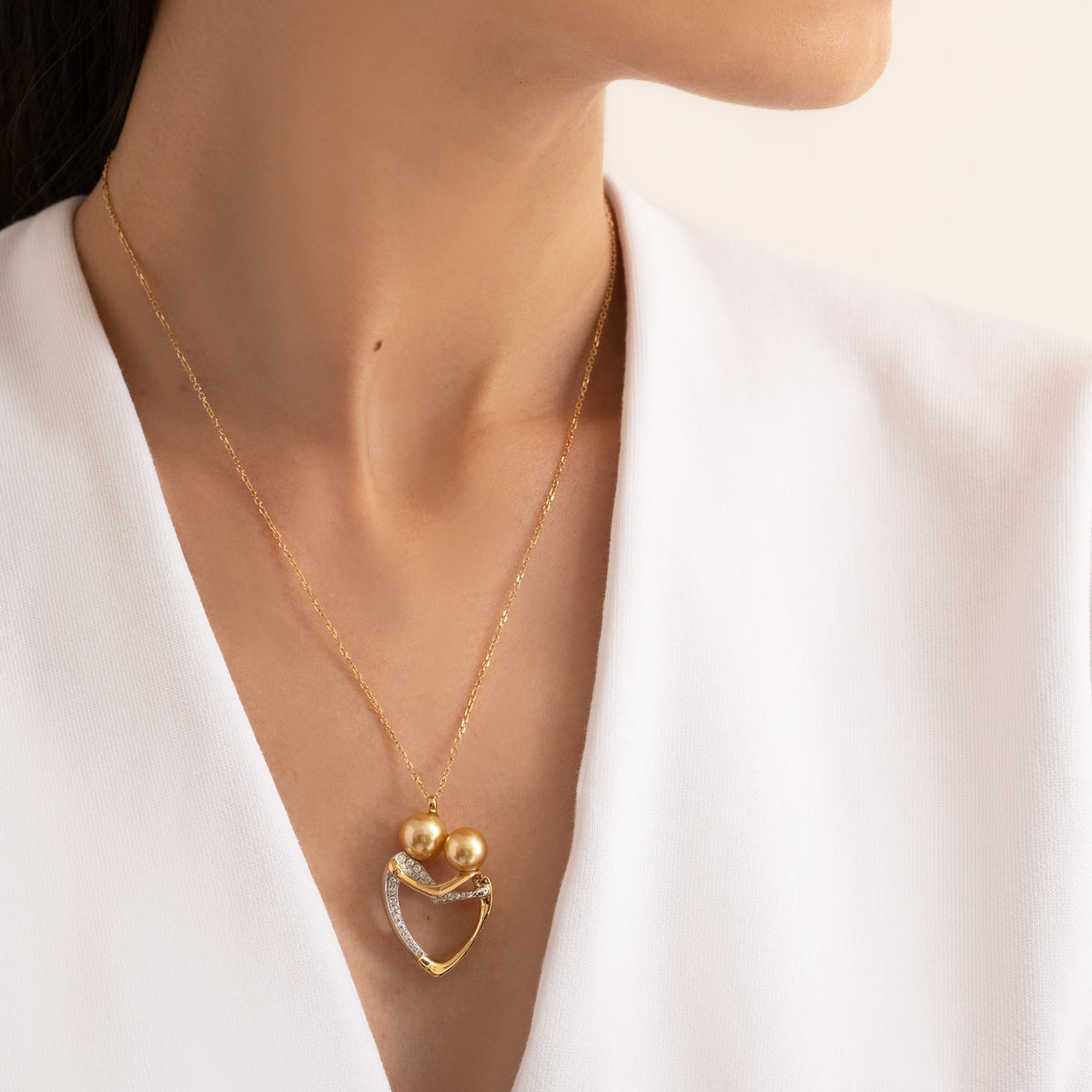 Heart Necklace Mom Necklace Charm 1/15ctw Round Diamond Mom Heart